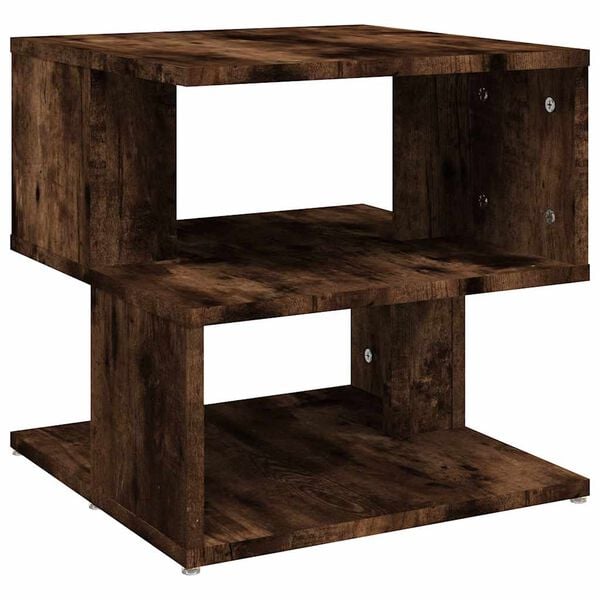 vidaXL Table d'appoint Ch&ecirc;ne fum&eacute; 40x40x40 cm Bois d'ing&eacute;nierie