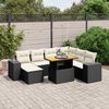vidaXL Salon de jardin 8 pcs avec coussins noir r&eacute;sine tress&eacute;e
