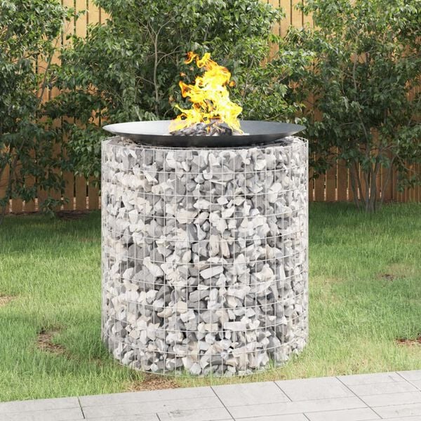 vidaXL Foyer en gabion &Oslash; 100 cm fer galvanis&eacute;