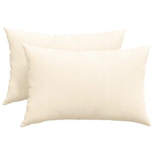 vidaXL Coussins de canap&eacute; 2 pcs Cr&egrave;me 60 x 40 cm