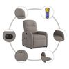 vidaXL Fauteuil inclinable de massage électrique Taupe Tissu