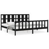 vidaXL Cadre de lit sans matelas noir 200x200 cm bois massif de pin