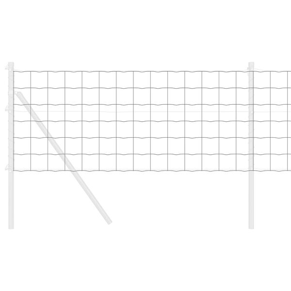 vidaXL Cl&ocirc;ture Euro Gris 0,4 x 50 m Fer rev&ecirc;tu de PVC