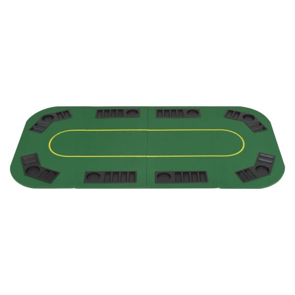 vidaXL Dessus de table de poker 8 joueurs 4 plis rectangulaire Vert