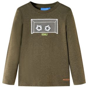 T-shirt enfants manches longues kaki m&eacute;lang&eacute; 104