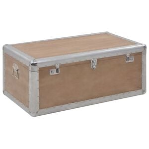 vidaXL Bo&icirc;te de rangement Bois de sapin massif 91x52x40 cm Marron
