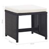 vidaXL Ensemble &agrave; manger d'ext&eacute;rieur 17 pcs avec coussins Rotin Noir