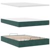 vidaXL Cadre de lit ottoman avec matelas vert fonc&eacute; 140x200 cm velours
