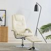 vidaXL Fauteuil inclinable avec repose-pied Blanc cr&egrave;me Similicuir