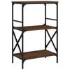 vidaXL Biblioth&egrave;que &agrave; 3 niveaux ch&ecirc;ne marron 59x35x90,5 cm