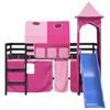 vidaXL Lit mezzanine enfants avec tour sans matelas rose 90x190 cm