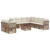 vidaXL Ensemble de canap&eacute; de jardin 10 pc Beige polyrotin