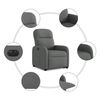 vidaXL Fauteuil inclinable &eacute;lectrique gris fonc&eacute; tissu