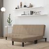 vidaXL Canap&eacute;-lit &agrave; 2 places avec tabouret Taupe Tissu microfibre