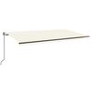 vidaXL Auvent automatique avec capteur de vent et LED 600x350 cm Cr&egrave;me