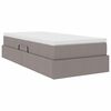 vidaXL Lit avec rangement et matelas Taupe 90 x 190 cm Polyester