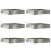vidaXL Bordure de Pelouse 6 pc 60 x 60 x 13 cm Acier galvanis&eacute; Argent&eacute;