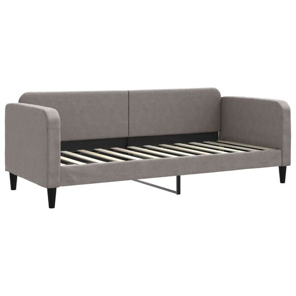 vidaXL Lit de jour avec gigogne et matelas taupe 80x200 cm tissu