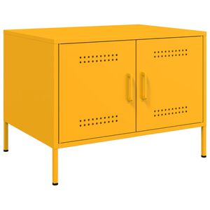 vidaXL Table basse jaune moutarde 68x50x50,5 cm acier