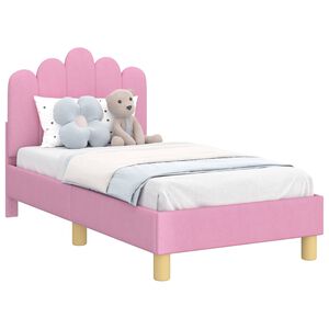 vidaXL Cadre de lit pour tout-petit avec t&ecirc;te de lit Rose 70 x 140 cm