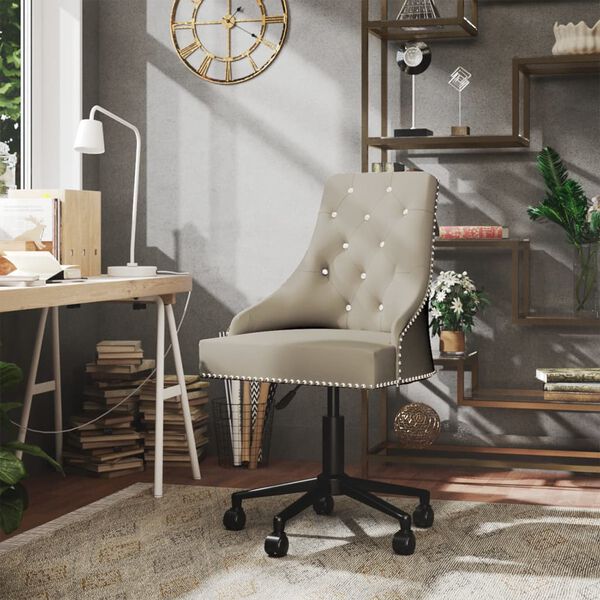 vidaXL Chaise pivotante de bureau Gris clair Velours
