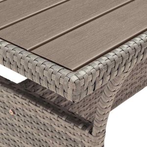 vidaXL Table de jardin Gris 120x70x66 cm R&eacute;sine tress&eacute;e