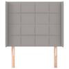vidaXL T&ecirc;te de lit avec oreilles Gris clair 93x16x118/128 cm Tissu
