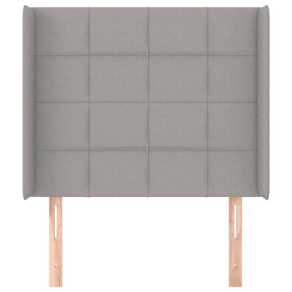 vidaXL T&ecirc;te de lit avec oreilles Gris clair 93x16x118/128 cm Tissu
