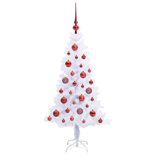 vidaXL Sapin de No&euml;l artificiel avec 150 LED Blanc 120 cm PVC et Acier
