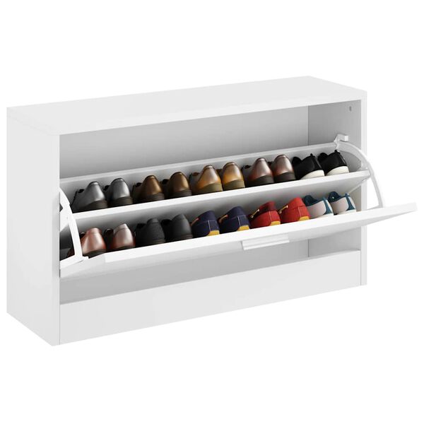 vidaXL Banc &agrave; chaussures 80x24x45 cm Blanc