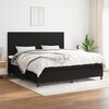 vidaXL Sommier &agrave; lattes de lit avec matelas Noir 200x200 cm Tissu