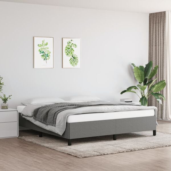 vidaXL Cadre de lit sans matelas gris fonc&eacute; 180x200 cm tissu