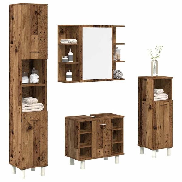 vidaXL Ensemble de meubles salle de bain 4 pcs bois d'ingénierie