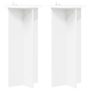 vidaXL Support de Plante 2 pcs Blanc &Oslash;40 x 80 cm Bois d'ing&eacute;nierie