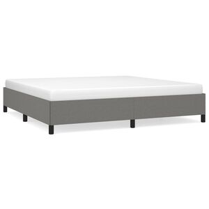 vidaXL Cadre de lit sans matelas gris fonc&eacute; 200x200 cm tissu