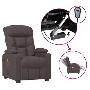 vidaXL Fauteuil &eacute;lectrique de massage Marron fonc&eacute; Tissu