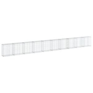 vidaXL Panier gabion avec couvercle 1000x50x100 cm fer galvanis&eacute;