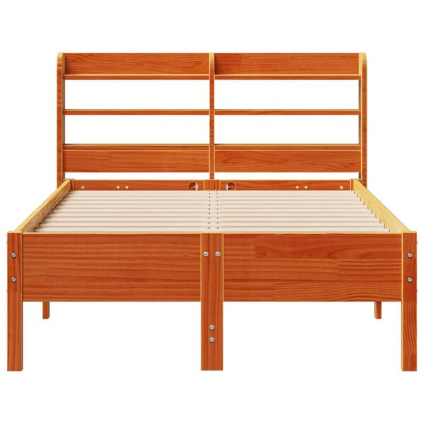 vidaXL Cadre de lit sans matelas cire marron 90x200 cm bois pin massif