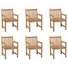 vidaXL Chaises d'extérieur lot de 6 Bois de teck solide