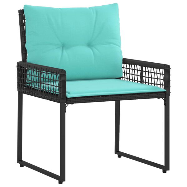 vidaXL Ensemble de meubles d'ext&eacute;rieur 3 pcs Noir et turquoise