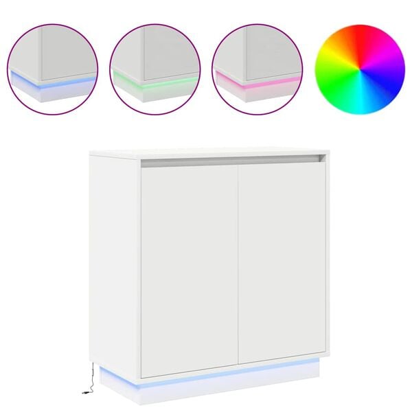 vidaXL Buffet avec étagère Blanc 71 x 34.5 x 75 cm Bois d'ingénierie