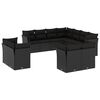 vidaXL Salon de jardin 11 pcs avec coussins noir r&eacute;sine tress&eacute;e