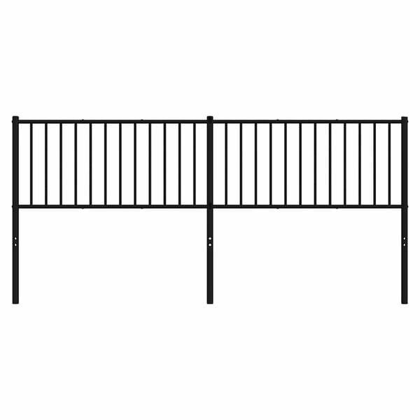 vidaXL T&ecirc;te de lit de remplacement m&eacute;tal noir 200 cm