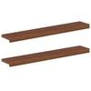 vidaXL Appuis de fen&ecirc;tre 2 pc Marron fonc&eacute; 100 x 15 x 2 cm