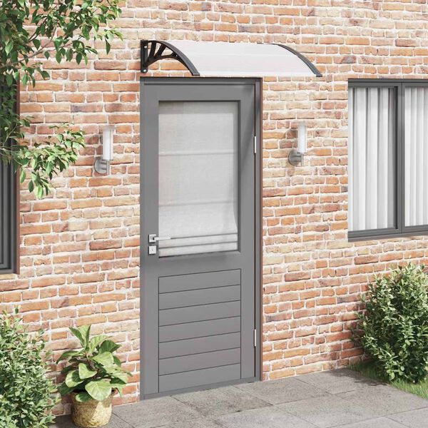 vidaXL Auvent de porte Noir et transparent 100x75 cm Polycarbonate