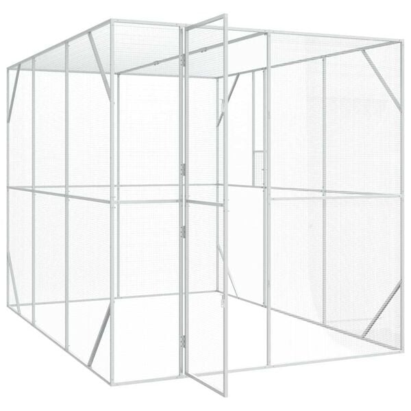 vidaXL Cage pour oiseaux Anthracite 210 x 304 x 213 cm Acier galvanis&eacute;