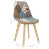 vidaXL Chaises à manger lot de 6 Design de patchwork gris tissu