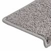 vidaXL Tapis d'escalier 15 pièces 65 x 21 x 4 cm Gris Bord rectangulaire