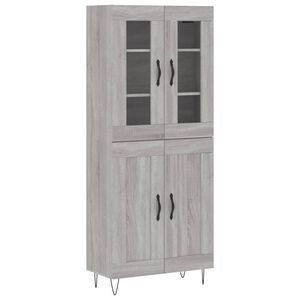 vidaXL Buffet haut Sonoma gris 69,5x34x180 cm Bois d'ing&eacute;nierie