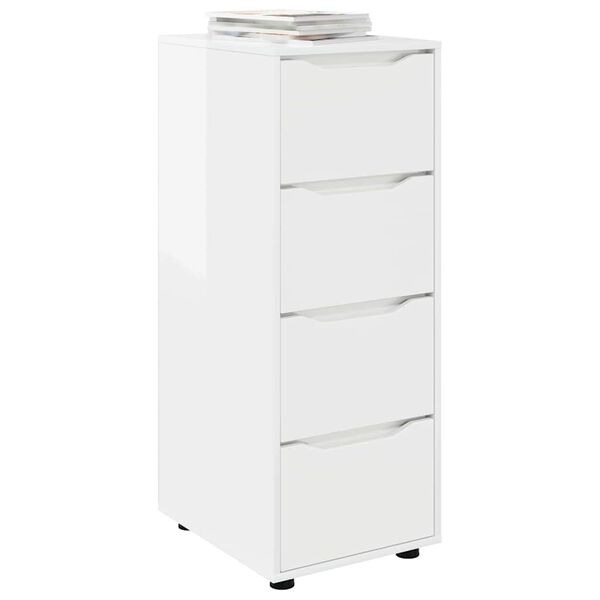 vidaXL Armoire de rangement Blanc brillant 40 x 48 x 105 cm